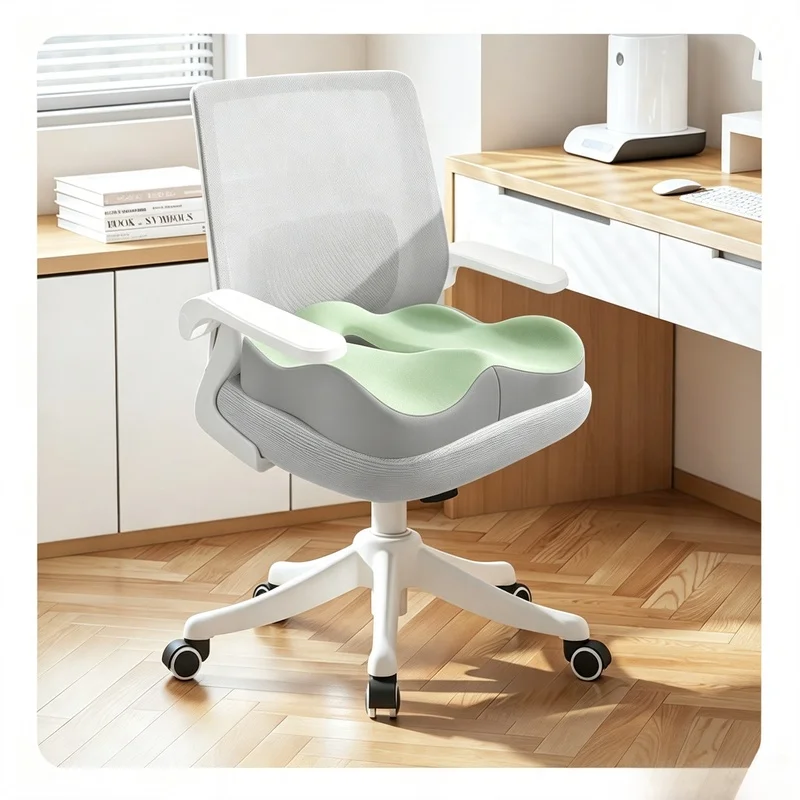 Ergonomic Memory Foam Seat Cushion, Hip Pain Relief Posture Support Cushion, Easy Clean Fabric for Office Chair & Car Seat