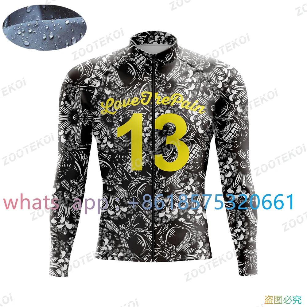 Love The Pain Waterproof Cycling Jacket Men Windproof Mtb Bike Jersey Bicycle Riding Running Snowboarding Coat 2023