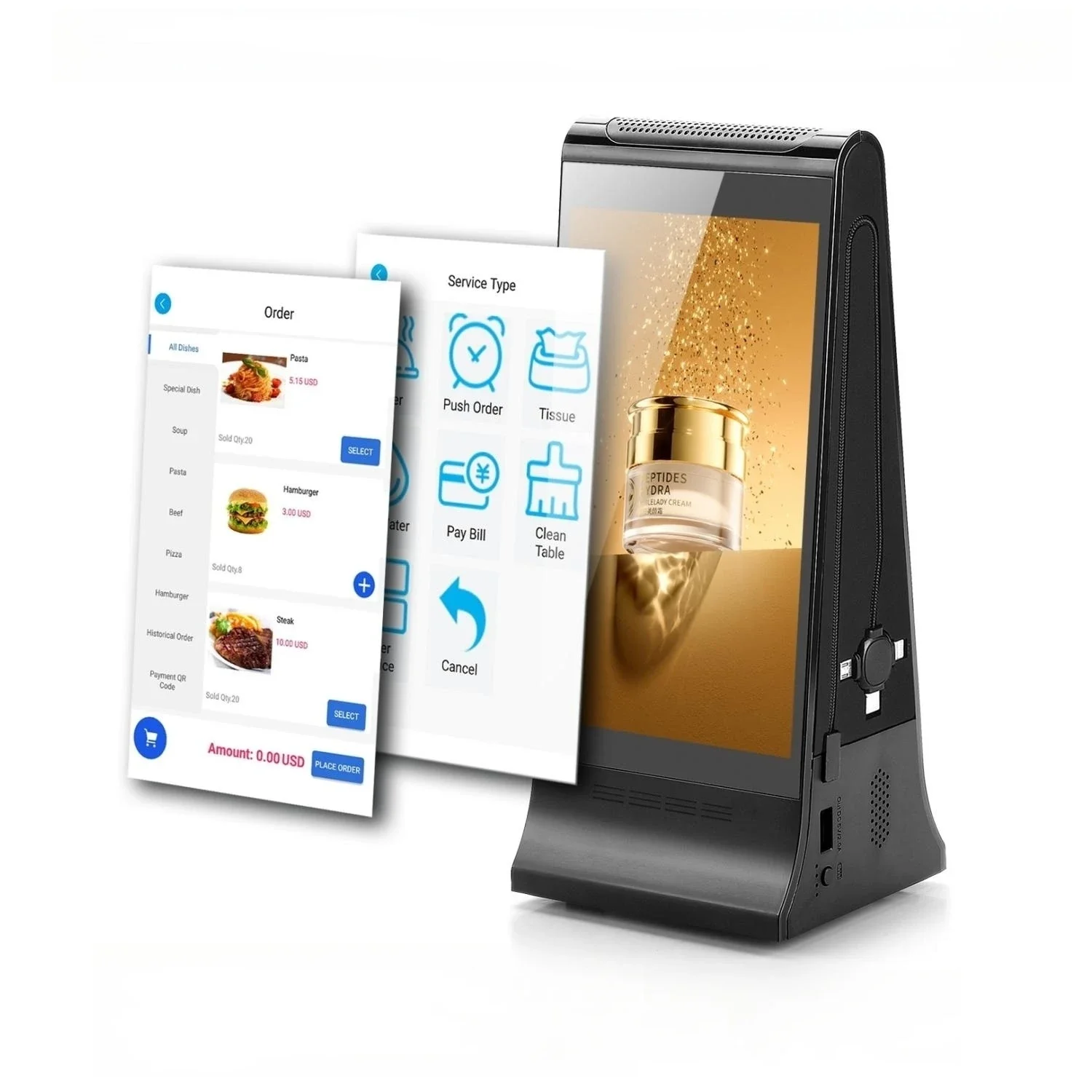 

FYD-868 RK3568 Innovative restaurant hotel bar desktop LCD digital signage touch screen video media ad display