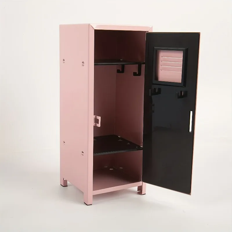 الوردي الخزامى خزانة صغيرة سطح المكتب المعدني لطيف تخزين فتاة خزانة المنظم ديكور للطاولات Kawaii سطح المكتب خزائن التخزين Ins