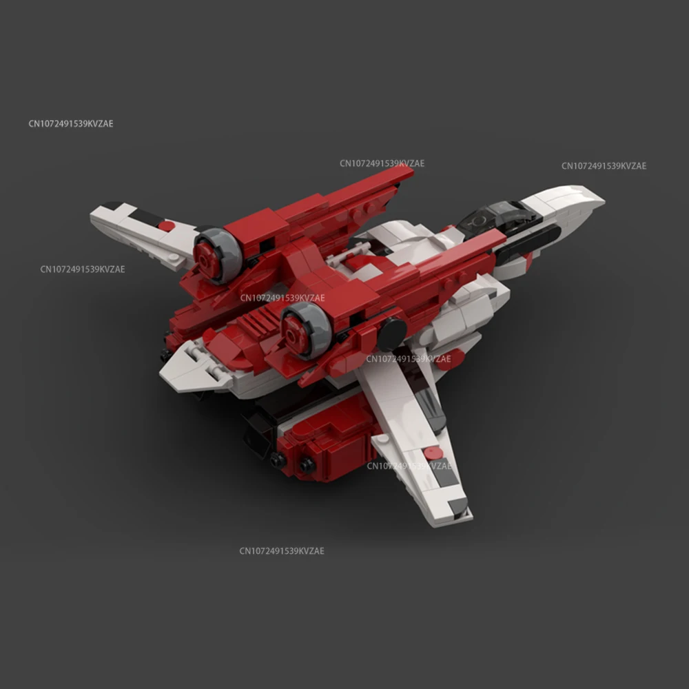 563PCS Roboteced Macrossed Valkyrie Red Aircraft Ship Robotech Building Block Fighter Spaceship Model Bricks Toys Holiday Gifts