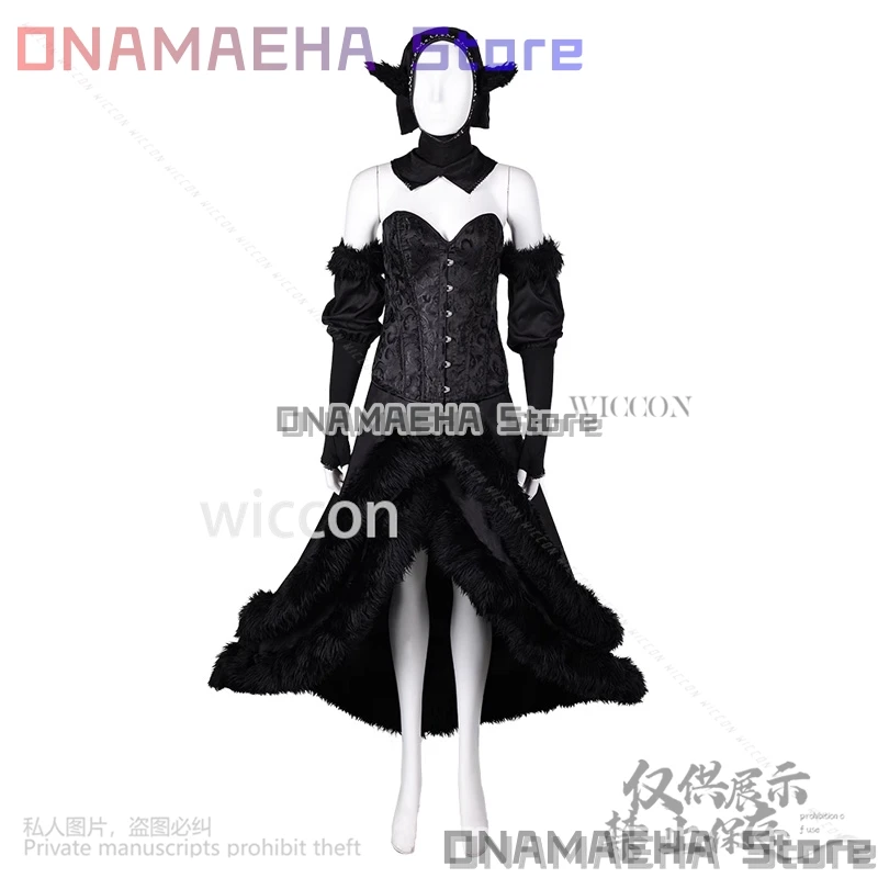 Marcille Cosplay Anime donjon Meshi Cosplay Fantasia Costume robe noire Lolita pour filles femmes Halloween noël personnalisé