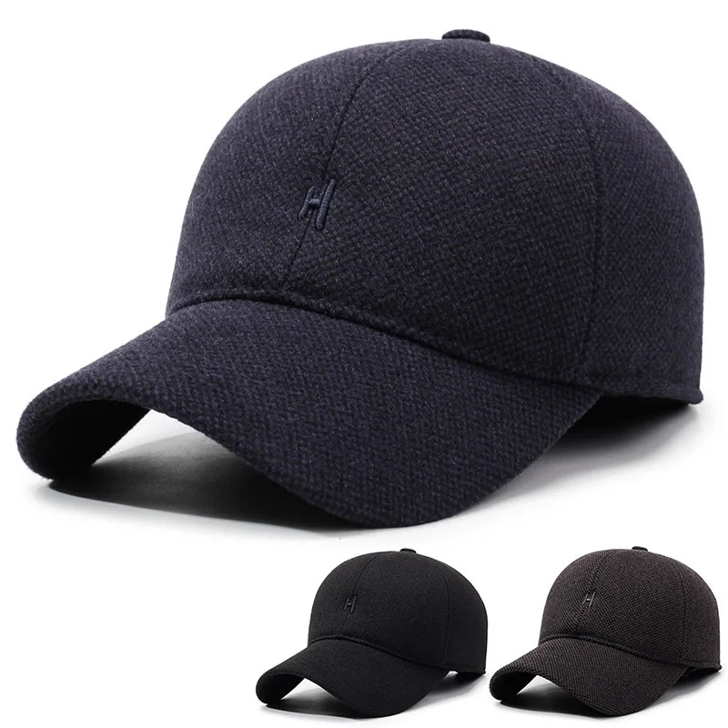 

Warm Baseball Cap Winter Cotton Hat Ear Protection Dad Caps Men Outdoor Hat