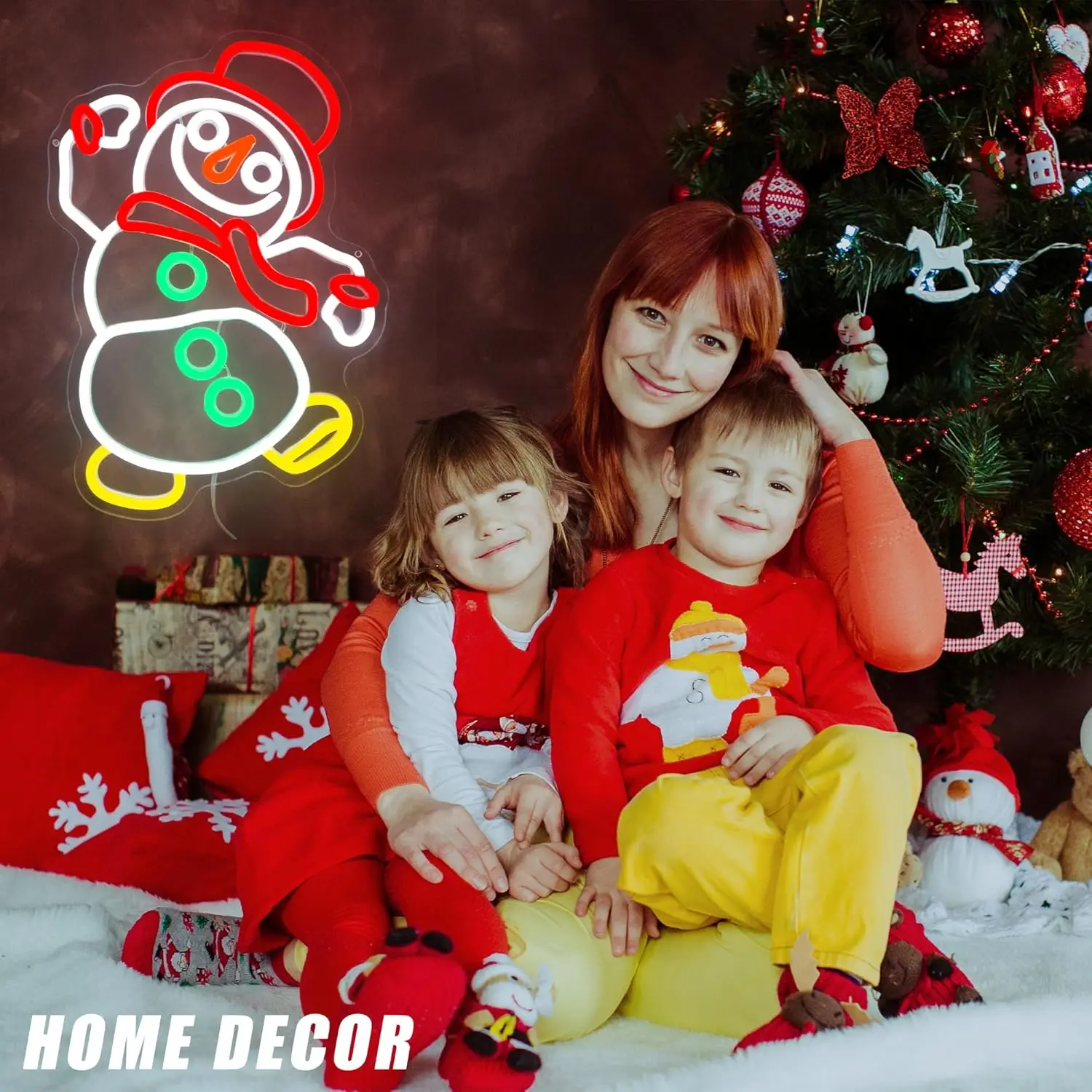 Letrero de neón de muñeco de nieve de baile de Navidad, luz de neón LED regulable por USB para dormitorio, sala de estar, Bar, fiesta, decoración del hogar, regalo