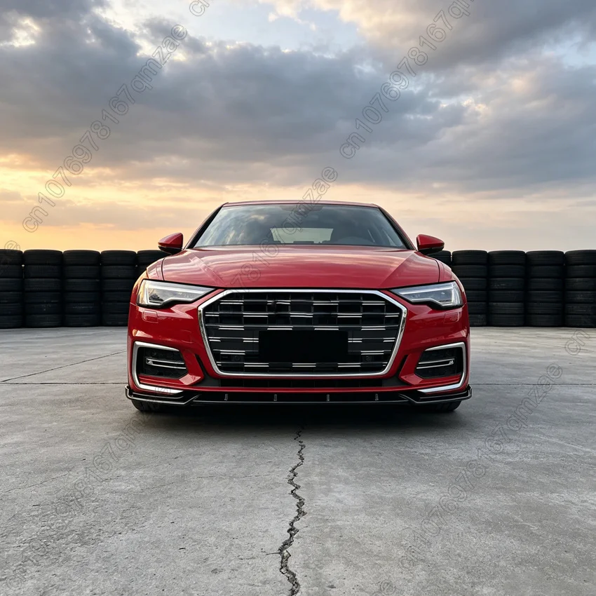 Picture 4: For Audi A6 C8 Sline 2018-2025 3PCS Car Front Bumper Lip Spoiler Splitter Front Bumper Lip Chin Canard Exterior Tuning