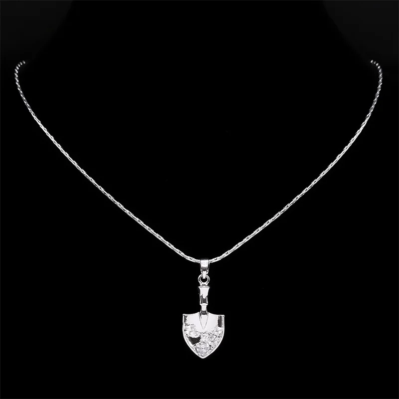 Y2K Glanzende Kristallen Schop Hanger Ketting voor Vrouwen Rvs Koper Sleutelbeen Keten Kpop Kettingen Sieraden Gift NGG28-5S03