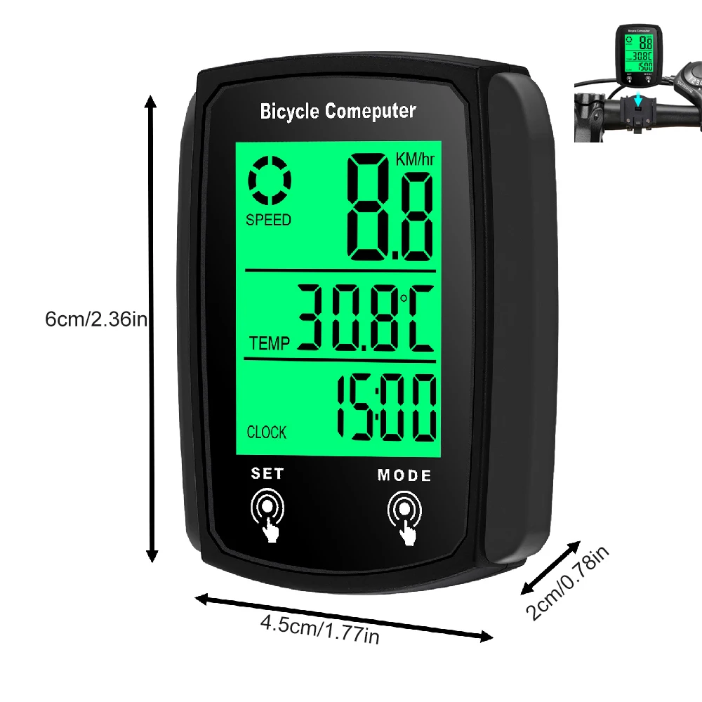 AliExpress NONE 1PCS Bike Computer Wired, Waterproof Bicycle Odometer MPH/KM/H, Touch Sensor Switch Big Digital LCD, Automatic Wake-up for Bike