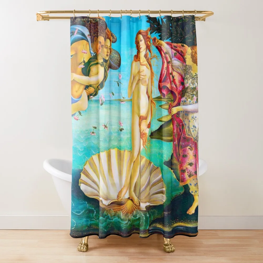 HD The Birth of Venus Shower Curtain Bathtub Waterproof Fabric Bathroom Curtain