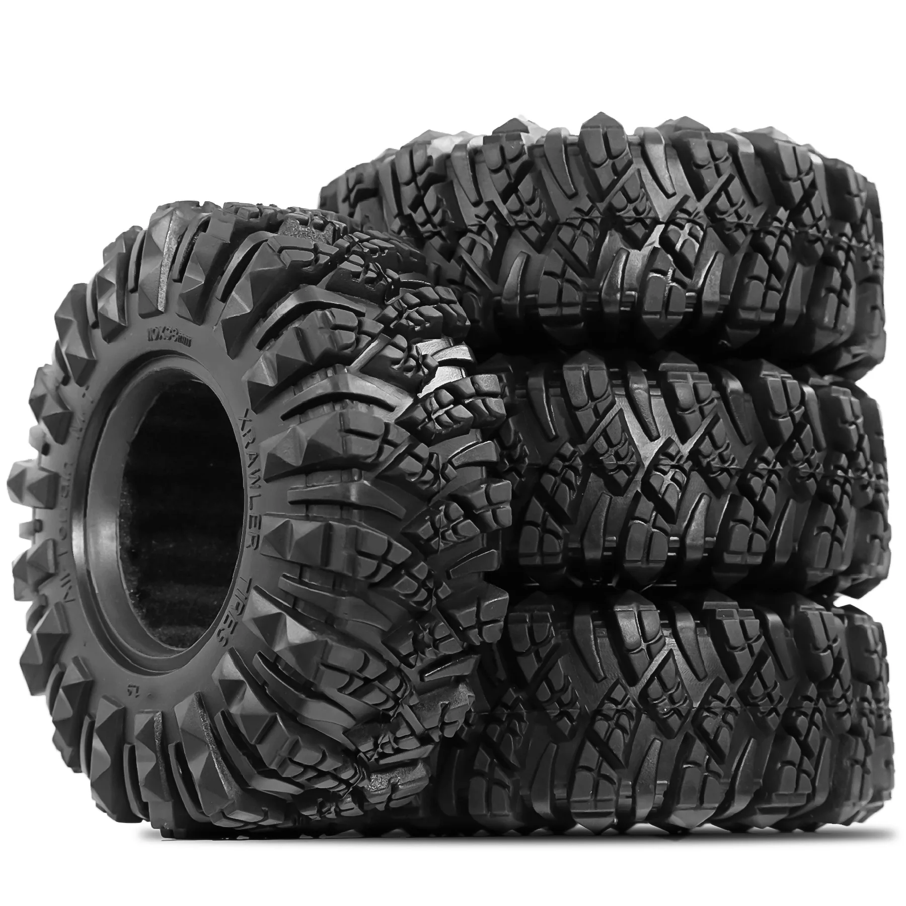 4Pcs 1.9 Inch Rubber Rock Crawler Tires 110mm Tyre for 1/10 RC Car Axial SCX10 90046 TRX4 Capra Redcat Gen8 YIKONG WRAITH RR10