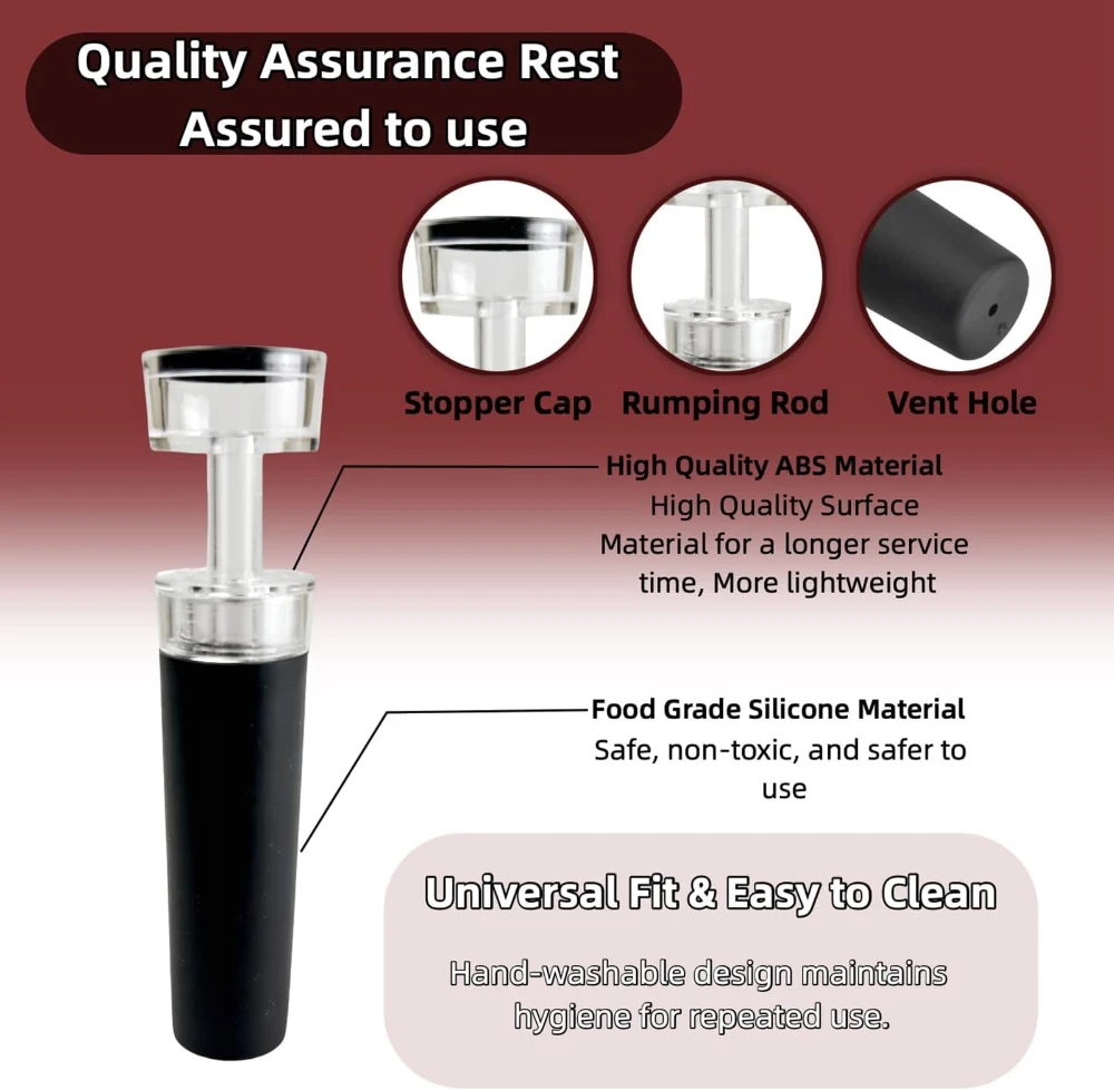 Multifunctional Vacuum Stopper for Kitchen Bar Party Camping BBQ Wedding Dinner Gathering Stopper Portable Bar Tool Accessories