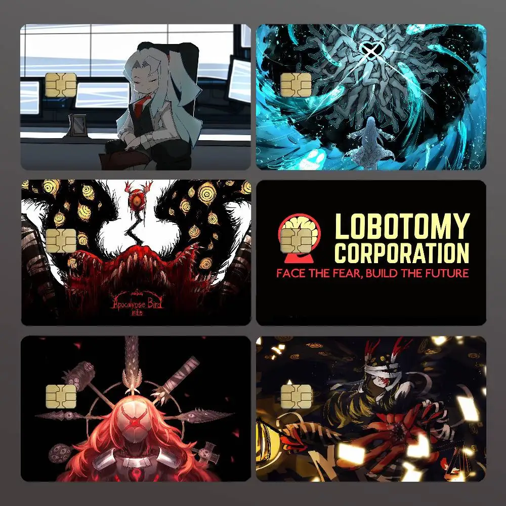 Game L-Lobotomy C-Corporation Anime Credit Skin Cover Card Stickers 4PCS Film Bus Pass Front Decoration Bank Debit Waterproof
