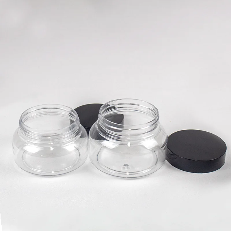 8Oz Plastic Container Tuscany Jars, Empty Round Clear Cosmetic Containers Body Butter Jars for Lotion,Cream,Gel, Sugar Scrub