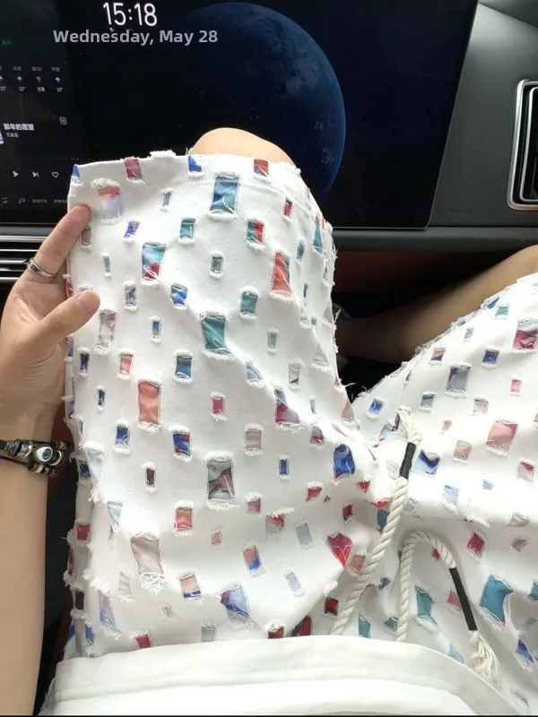 

Мужские брюки в клетку в американском стиле ретро, летние модные брендовые повседневные прямые брюки с искусственными отверстиями и пятью точками