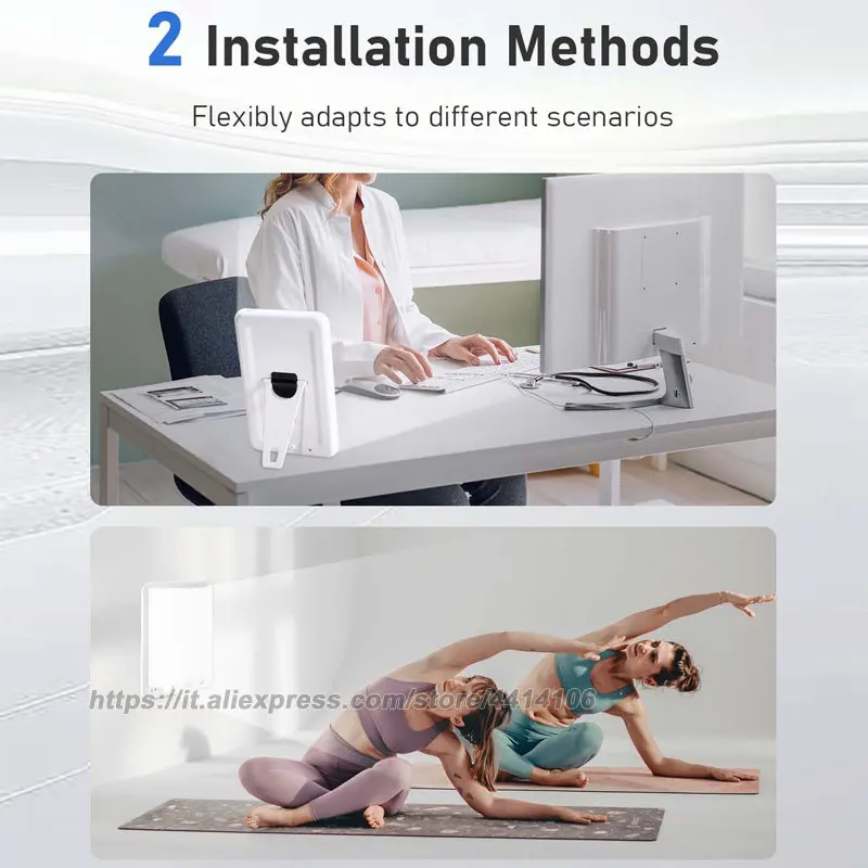 Lámpara de terapia de luz, lámpara de terapia LED sin rayos UV de 10000 LUX, luz energética, despertador con luz de despertador, temporizador y