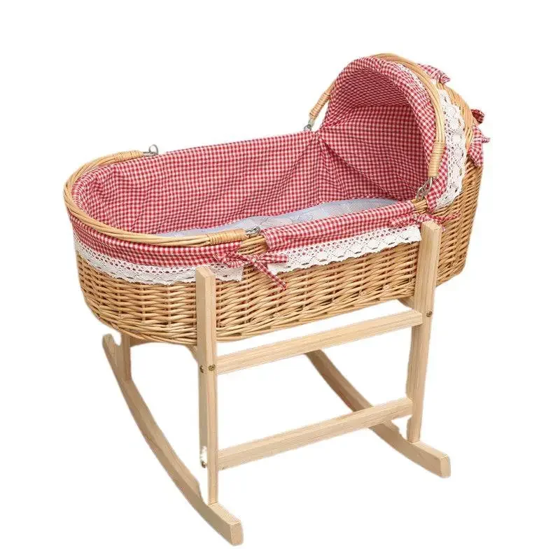 

Rattan freshman portable hand basket car sleeping basket child cradle