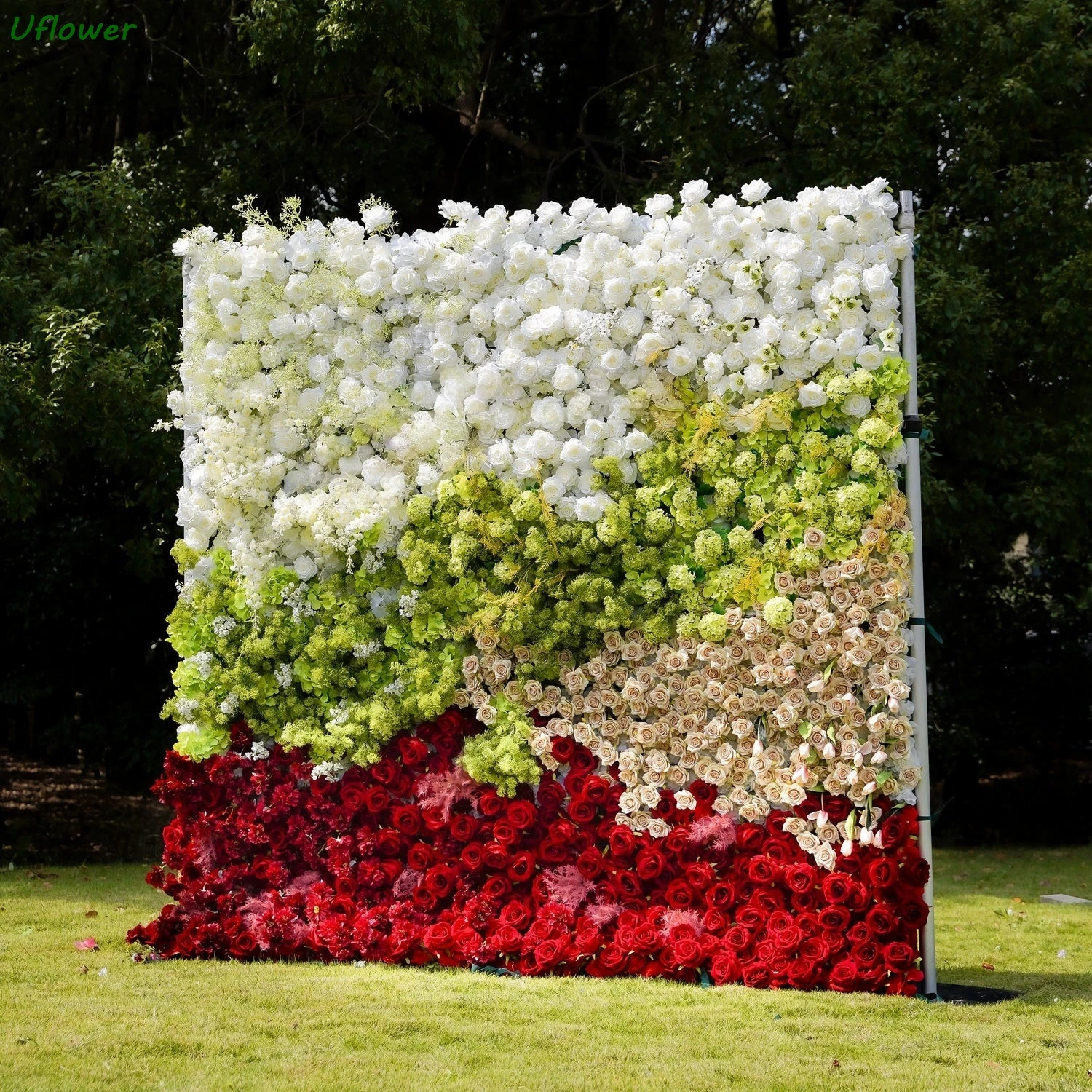 

Искусственный белый и красный цветок розы, настенный рулонный тканевый фон, украшения для свадебного мероприятия, занавеска, цветочная тема