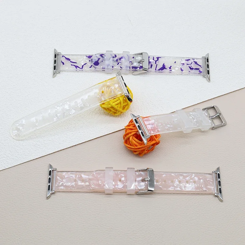 Transparent Pattern Band For Apple Watch Band Series 9 8 7 6 SE 5 4 3 Ultra 2 Bracelet for iWatch 41mm 40mm 45mm 44mm 42mm Strap