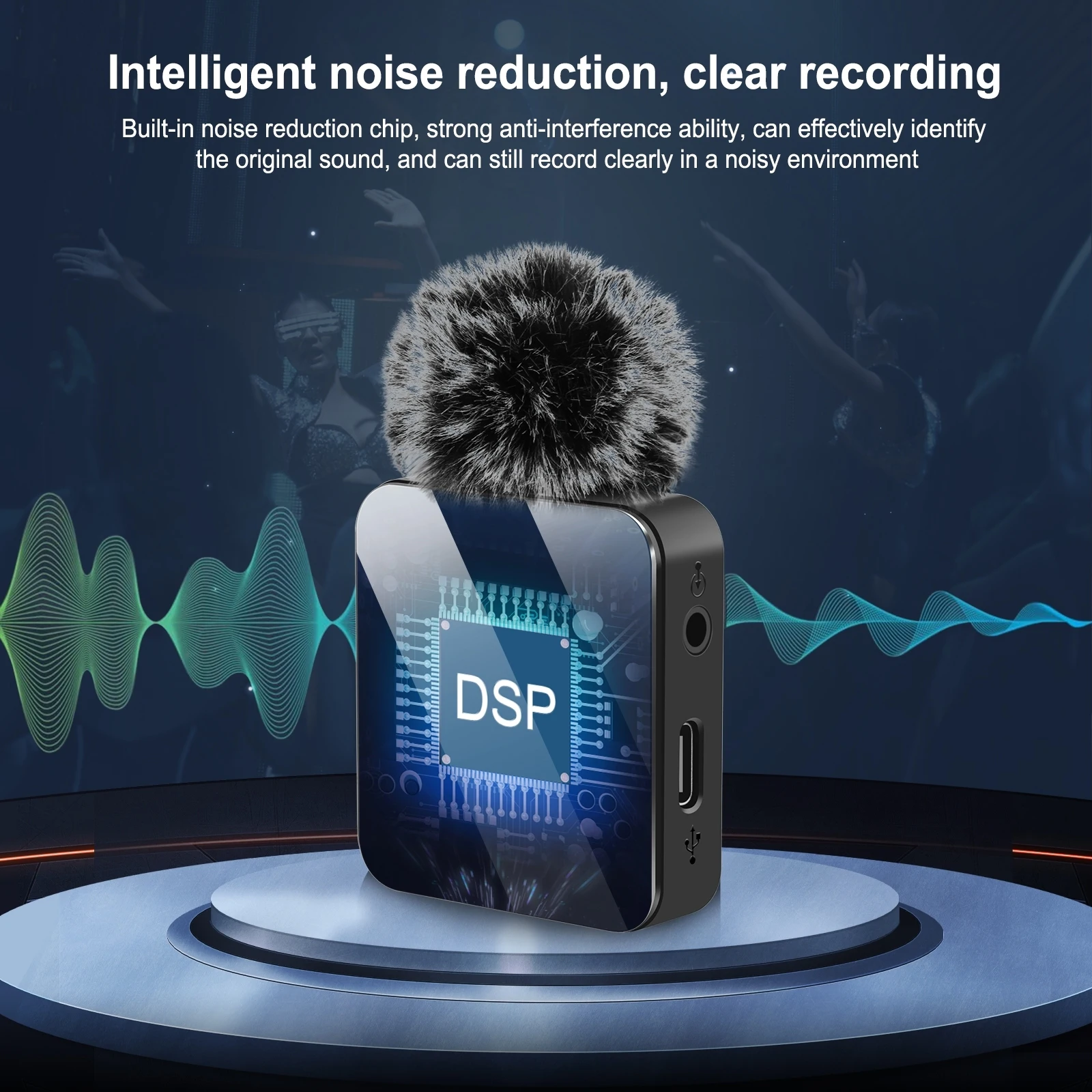 Wireless Mic For Smartphone Video Recording - 2.4GHz 무선 블루투스 마이크, TX/RX 기능,