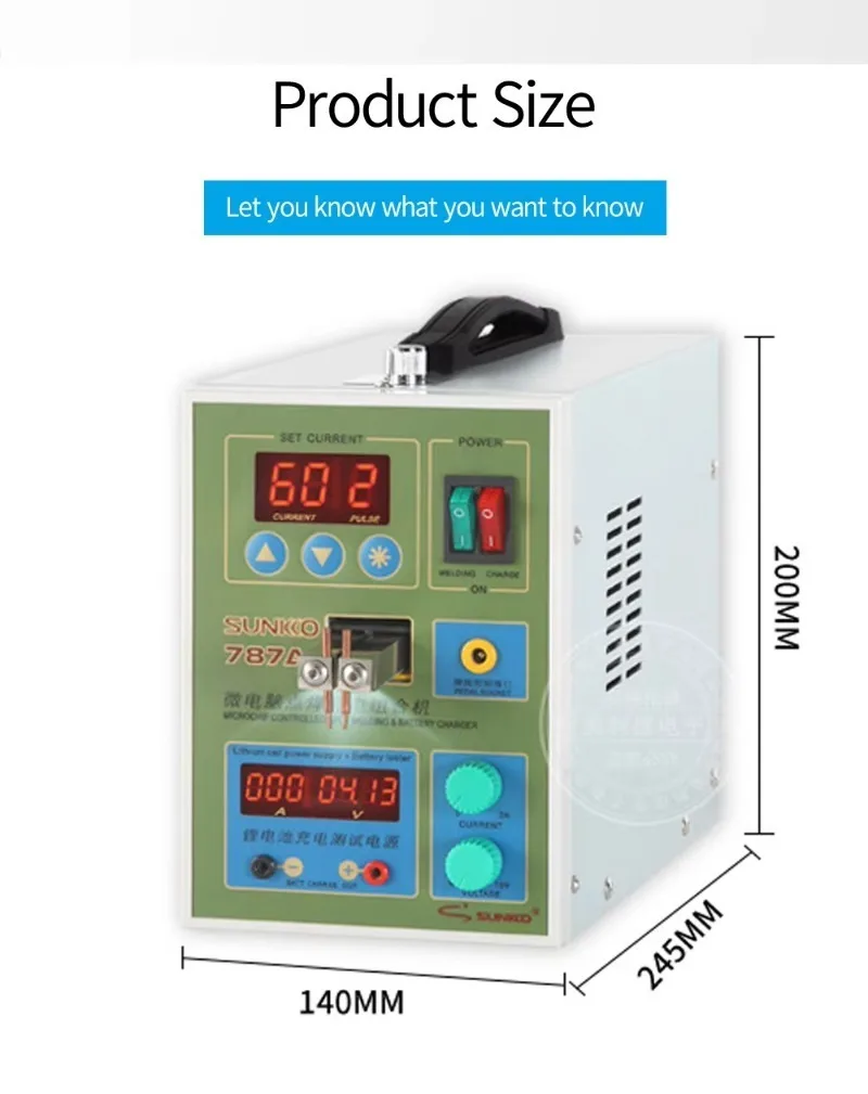 เครื่องเชื่อมแบตเตอรี่แบบจุด POWER 787A+ MCU เหมาะสำหรับเชื่อมแบตเตอรี่โน้ตบุ๊กและโทรศัพท์มือถือ พร้อมแป้นเหยียบเชื่อมแบบแม่นยำ