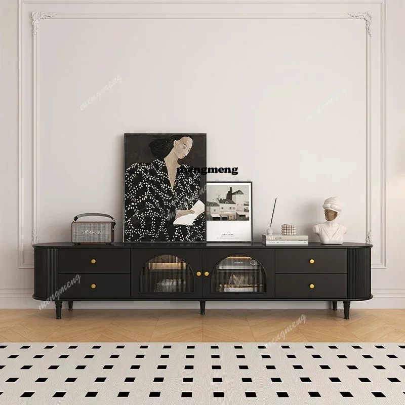 

Z136French Design TV Cabinet Light Luxury Retro Living Room Salon Trendy Tv Table Unique Entrance Trendy Archivadores Furniture