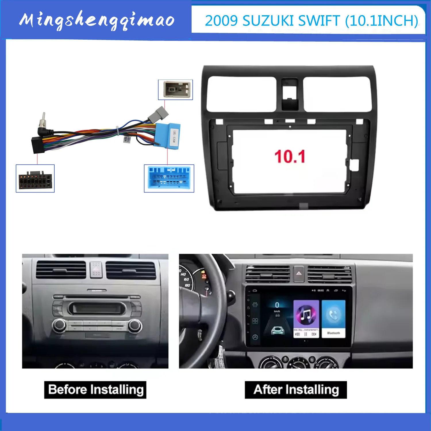 

For Suzuki Swift 2003-2010 10.1Inch Car Radio Fascia Frame 2-din Dash Install Trim Kit Stereo Dashboard For Tape Recorder Audio