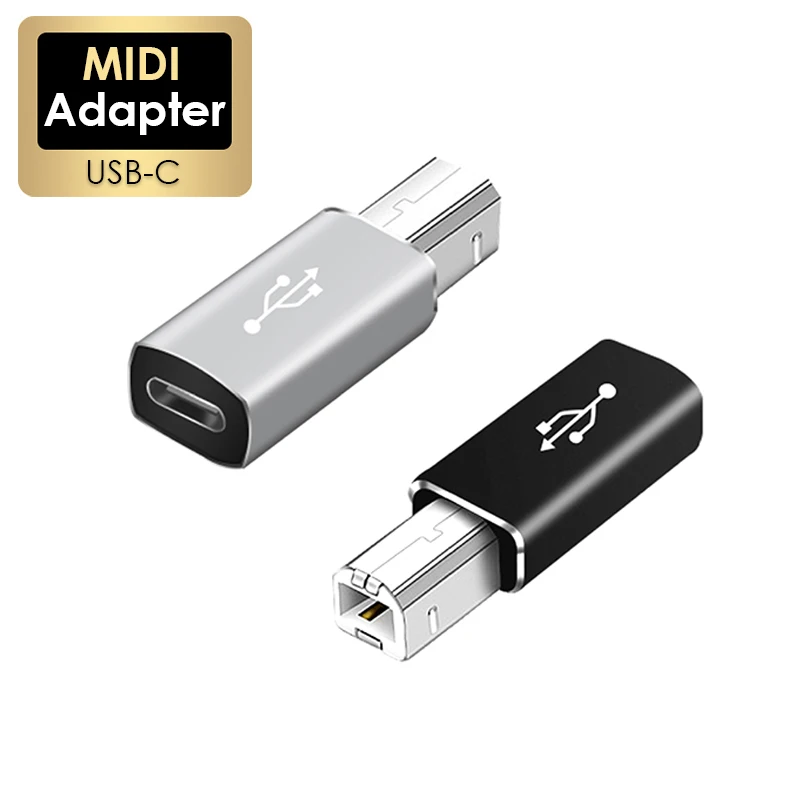 USB C a USB B 2,0 para controlador MIDI, transferencia de datos, adaptador macho a hembra tipo C a B para escáner de impresora HP/Epson/Canon