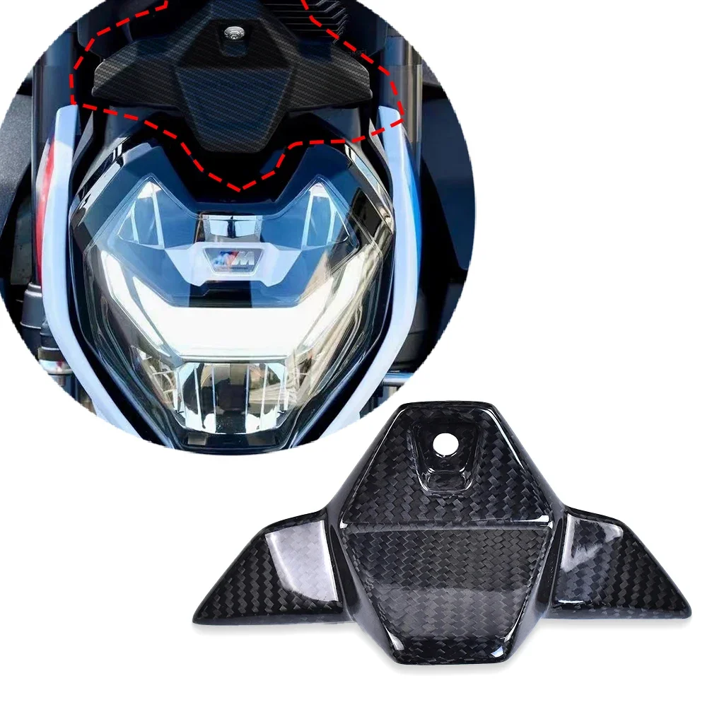 For BMW S1000R S1000 R 2021 2022 2023 100% Carbon Fiber Fairing Headstock Small Cover Plate Motorcycle Accessories