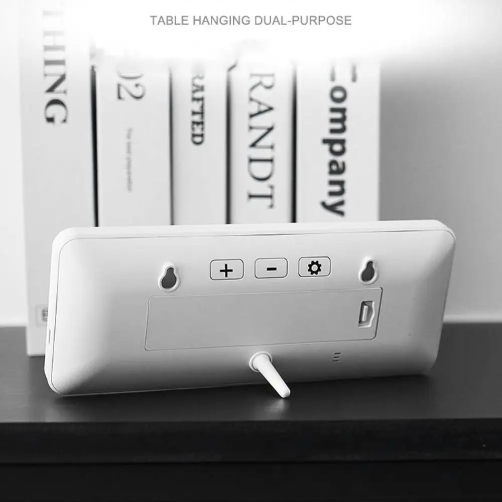 New Wall-mounted Electronic Wall Clock Multi-functional Temperature Digital LED Clocks 12/24H Voice Control Display Table Clock