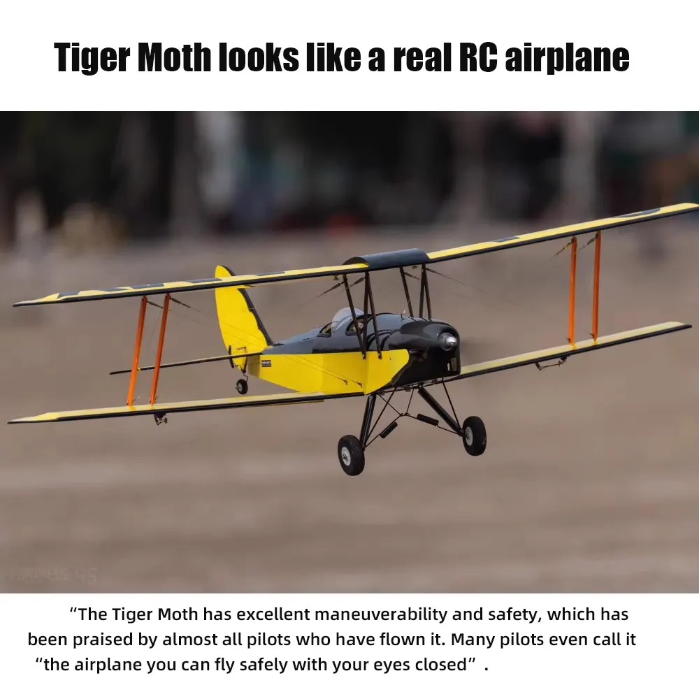 

RC Model 1.4m ARF Version Tiger Moth Trainer Fixed Wing Wooden Electric Aircraft