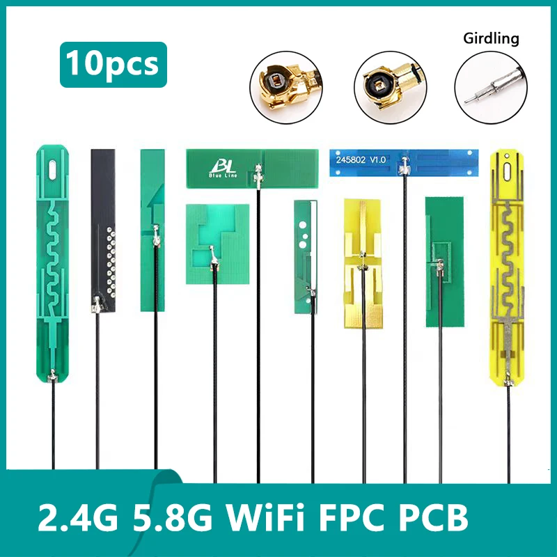

10PCS Dual Band 2.4G 5G 5.8G WIFI built in PCB FPC Bluetooth Zibgee antenna Wifi antenna omnidirecational IPX/U.FL connector
