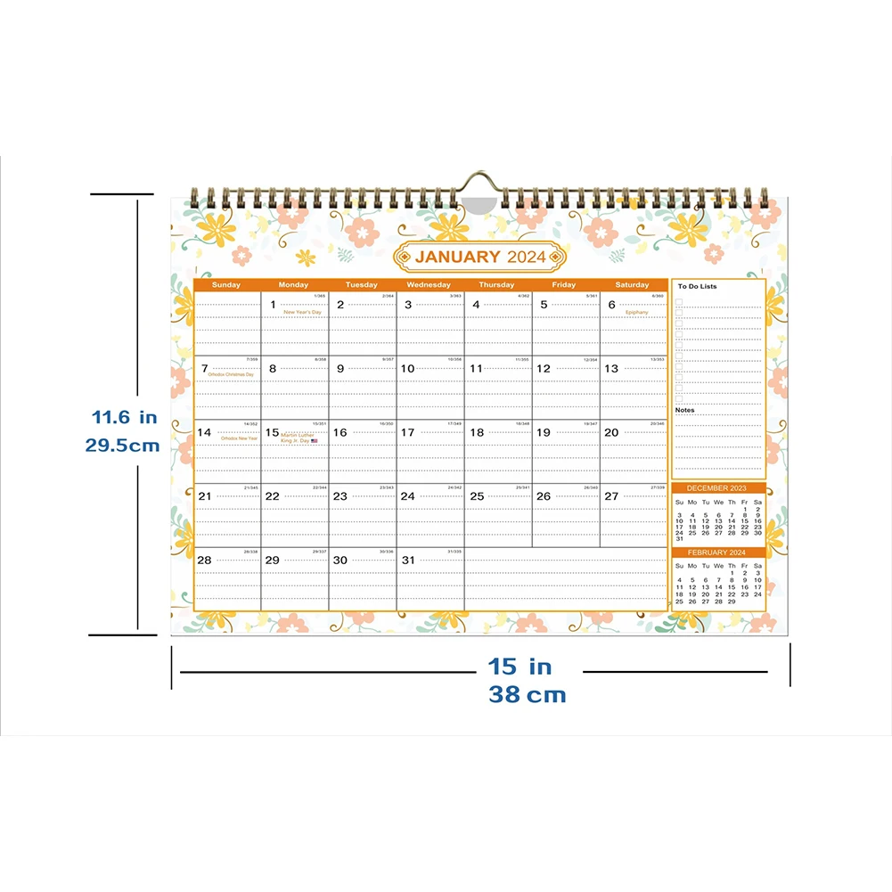 Calendrier mural de bureau avec grand calendrier mensuel Liberty, calendrier de bureau, licence de bureau à domicile, calendrier de verrouillage des notes, 2024-juin 2025