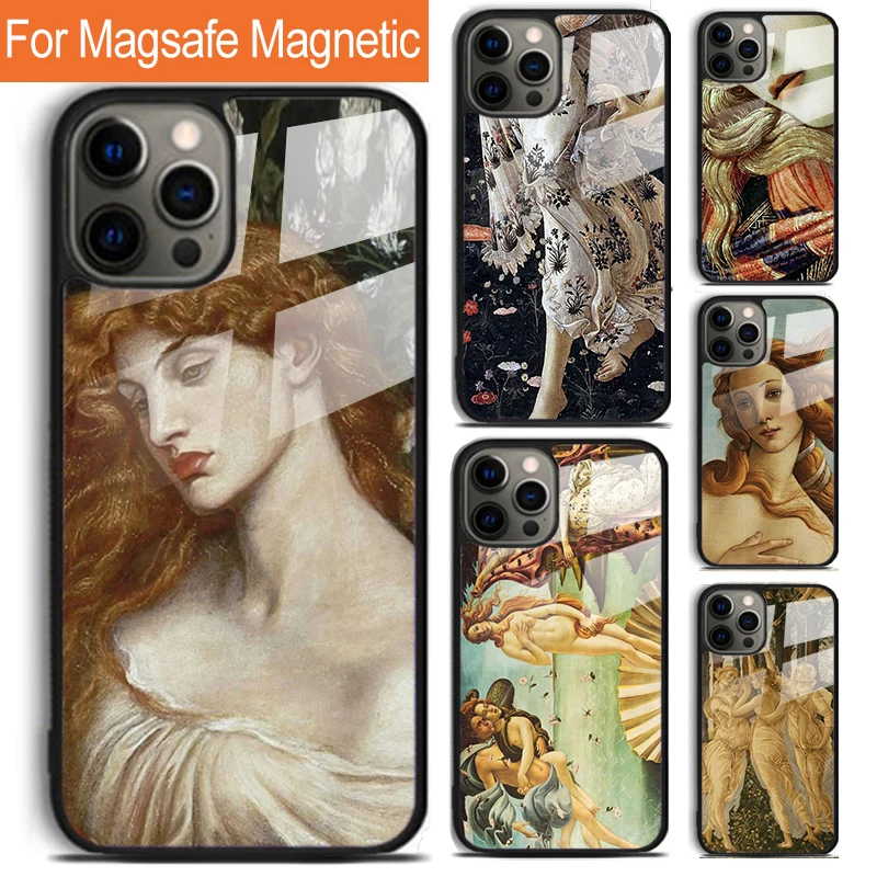 Sandro botticelli Renaissance Phone Case For iPhone 16 15 14 13 12 11 Pro Max Plus Magsafe Magnetic Wireless Charging Cover