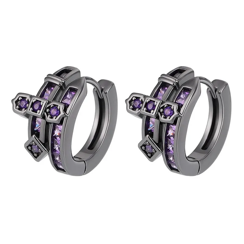 أقراط سيف عابرة للحدود للرجال والنساء ، عدالة الشارع ، موضة اوربيه ، مليئة بالألماس ، 1 * *