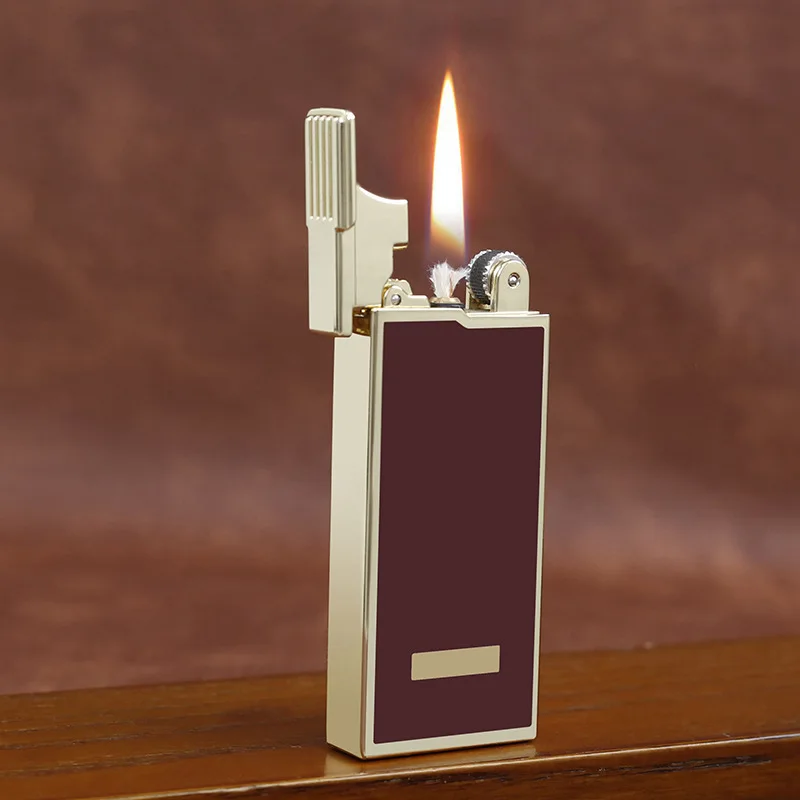 

Cigar Igniter Elevator Retro Grinding Wheel Coal Oil Lighter Metal Windproof Open Flame Cigarette Lighters & Smoking Accessories
