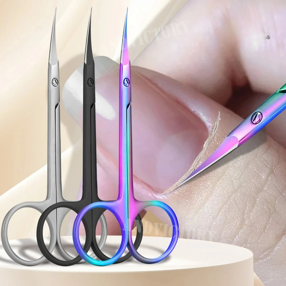 

1 шт., русские ножницы для кутикулы, щипцы для омертвевшей кожи, маникюрные инструменты из нержавеющей стали, портативный отшелушивающий триммер для ногтей, машинка для стрижки