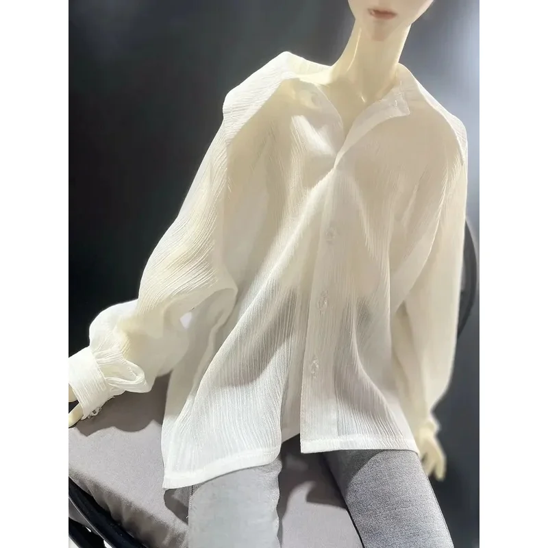 45/60/68/73/75cm Doll's Clothes Transparent White Chiffon Shirt for 1/4 1/3 Bjd Doll Clothing Top Diy Girl Toys Doll Accessories