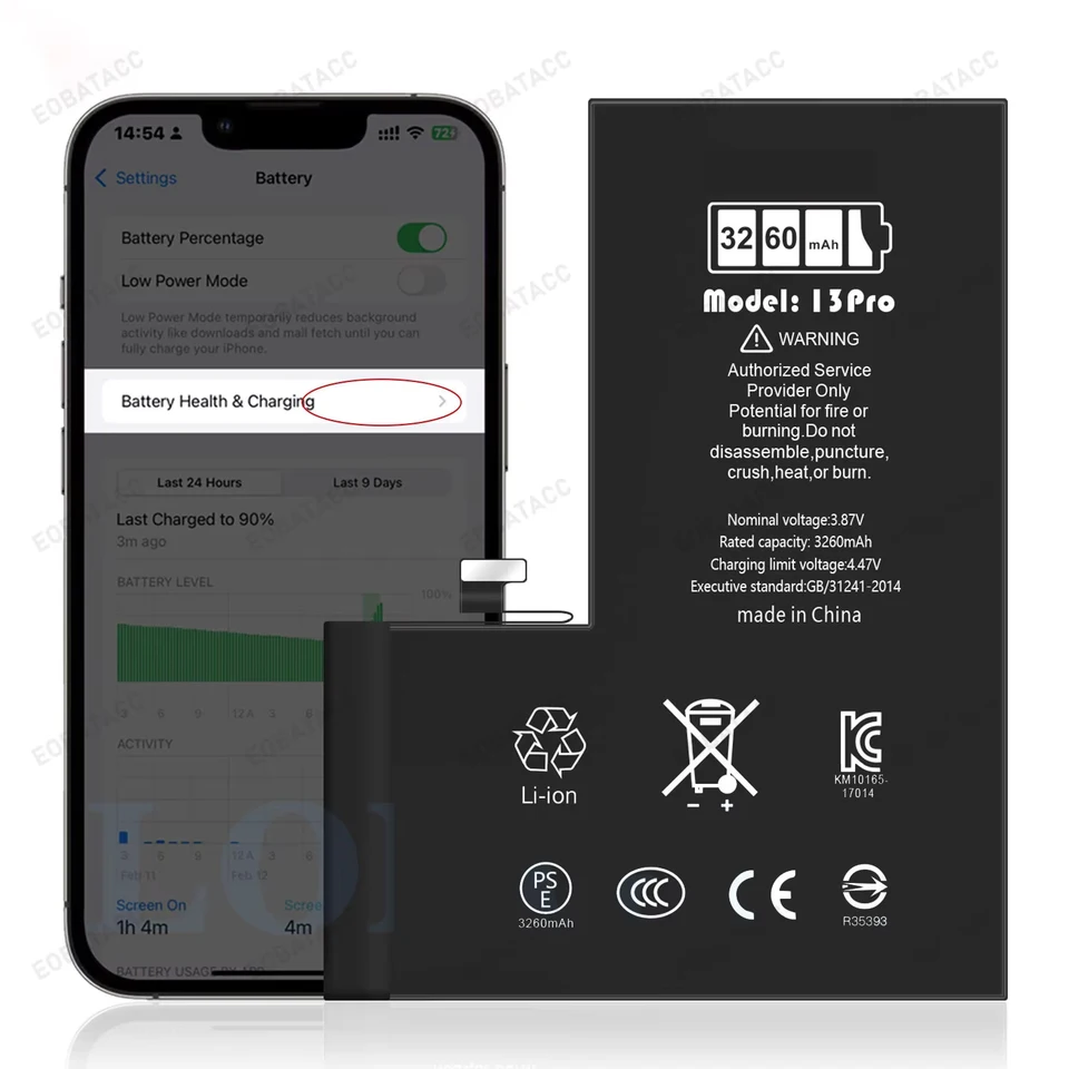 Diagnostic Battery 3400mAh Show Genuine Part No Pop Up Message for