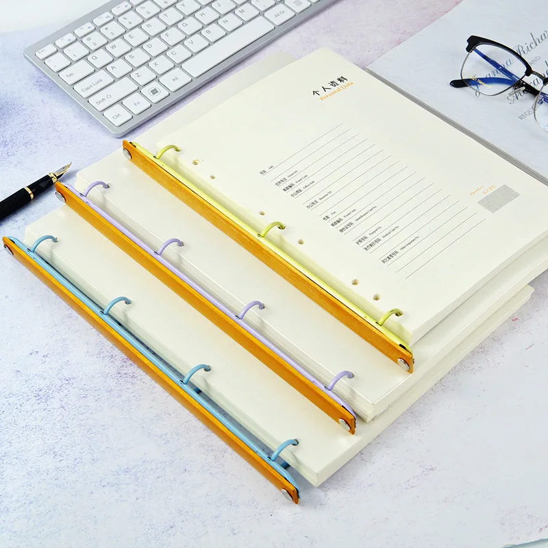 Loose-leaf Binding Rings Color Binder with Backboard DIY Notebook Metal Binder Accessories Hole Clip Book Binding Fajas