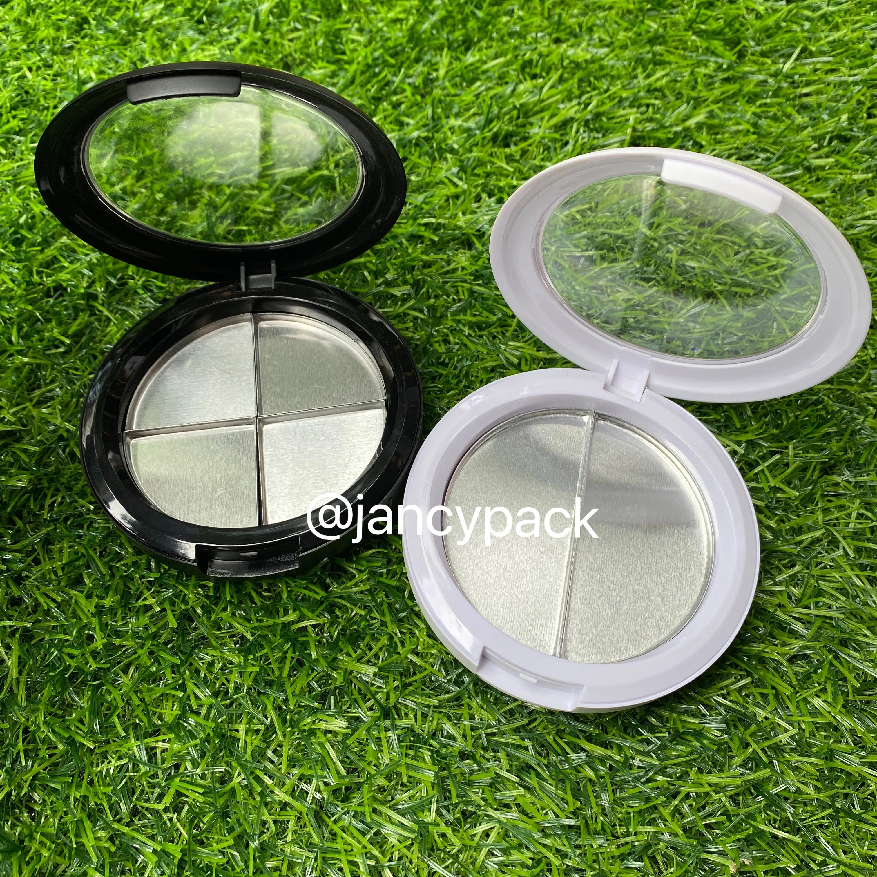 59mm White Black Empty Cosmetic Eyeshadow Powder Case DIY Blusher Compact Container Cosmetic Storage Tin Shading Powder Box Case