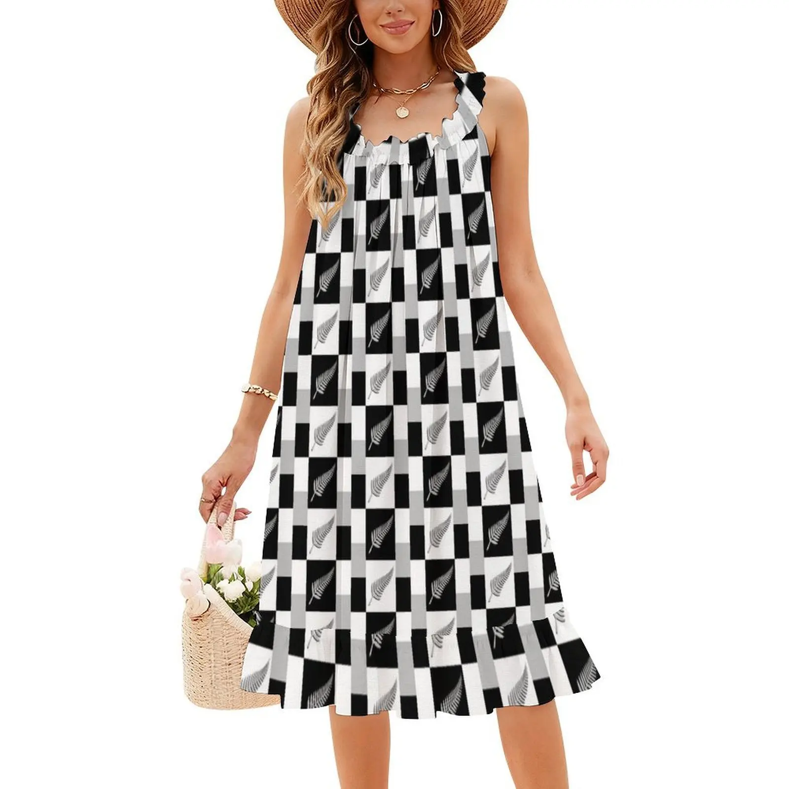 نيوزيلندا نيوزيلندا كيوي أسود فضي السرخس شعار الرياضة مروحة المرأة الهيب هوب الشارع الشهير فستان جرافيك طباعة ملابس نادي الحفلات جديد #4