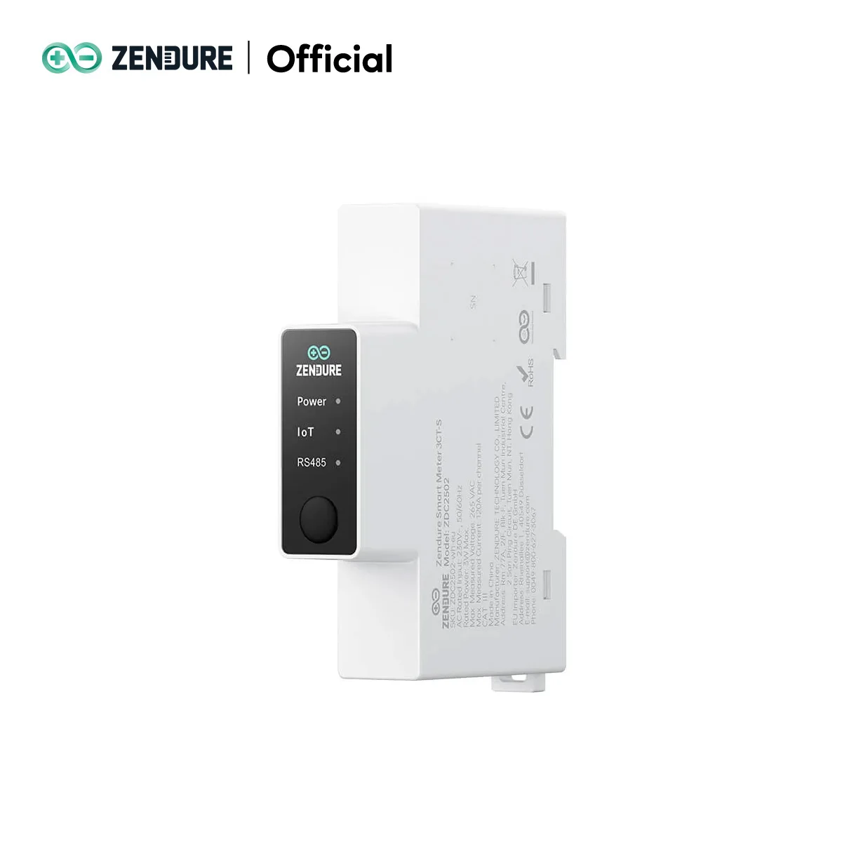 Zendure Smart Meter 3Ct-S (120A) – slimme energiemeter voor Solarflow- en energieopslagsystemen, 3 x 120A Ct, wifi, RS485.
