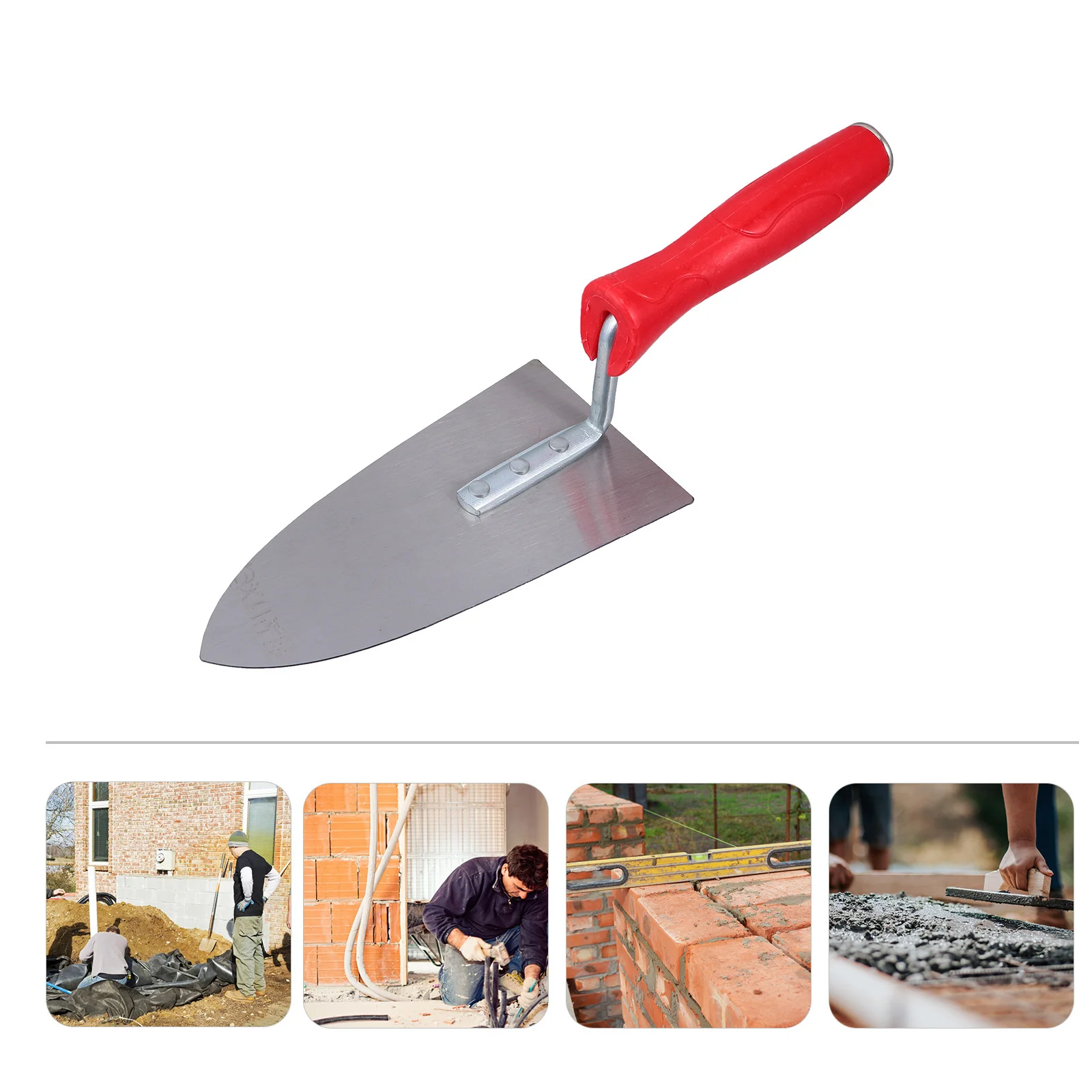 Steel Blade Concrete Trowel Bricklaying Trowel Triangular Pointed Plaster Putty Cutter Construction Spatula Durable Ergonomic