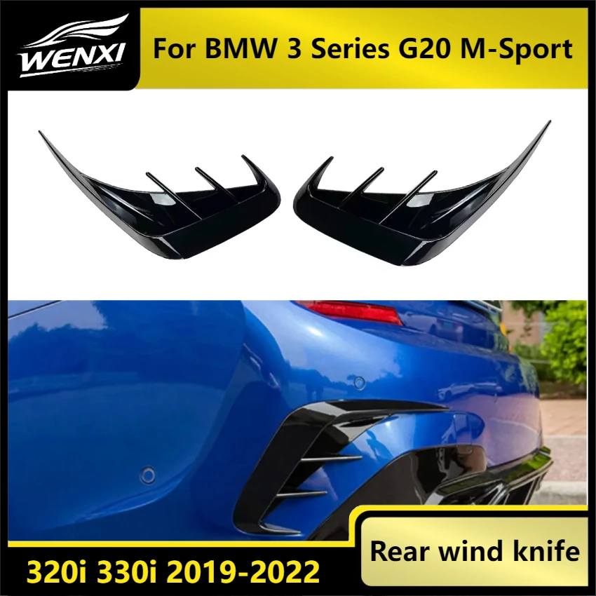 

Rear Bumper Corner Spoiler Diffuser Lip For BMW G20 320i 330i 2019-2022 Pre-LCI M Performance Style Car Exterior Trim 3M Tape