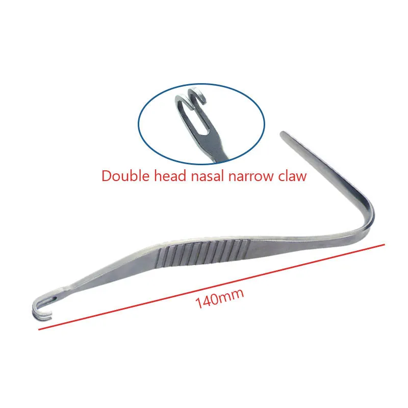 New Nasal Bone Nose Bone Pull Hook Rhinoplasty hook with Double Head Gold Handle Plastic face tools