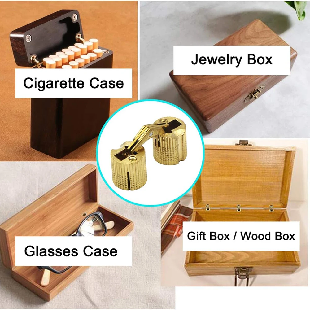 4PCS 8mm-12mm Copper-Barrel Hinges Cylindrical Concealed Drum Hinges Invisible Door Hinges For Furniture Hardware Accessories