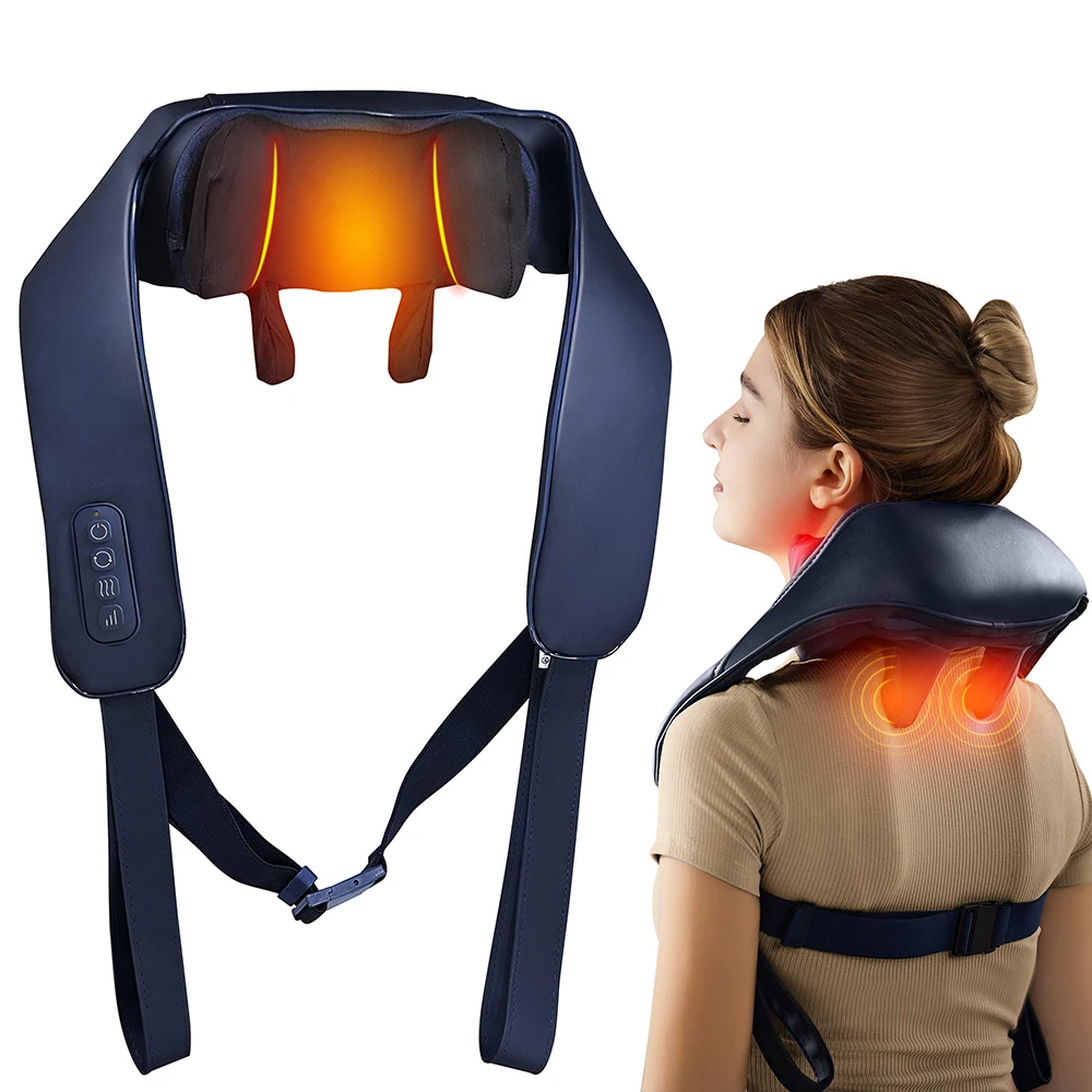 Wireless Neck And Back Massager Neck And Shoulder Kneading Massage Shawl Neck Cervical Relaxing Trapezius Massager