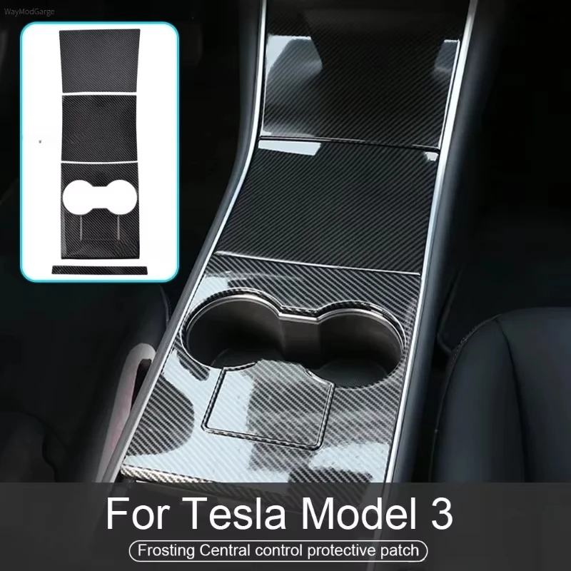 Car Center Console Sticker Wrap Cover Interior Decoration Wrap Central Control Panel Protective Patch for Tesla Model3 2017-2020