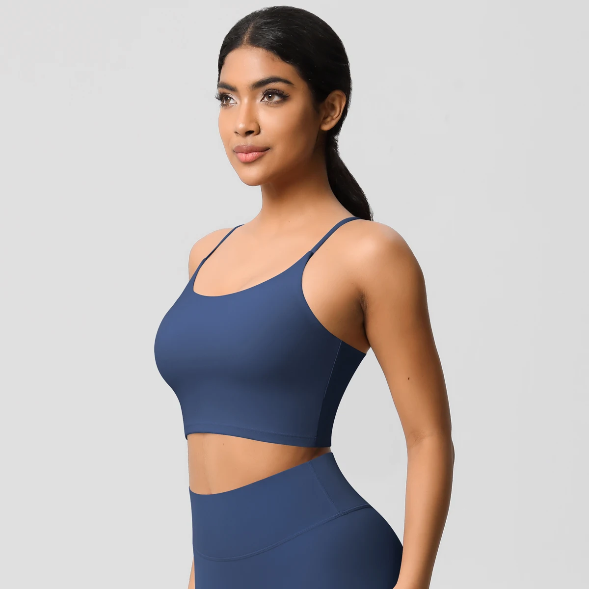 Women's Summer Tank Tops Yoga Vest Sexy Solid Color Gather Bras for Women Strap Bra Thin Shoulder Straps Vest Gym Sports Bra