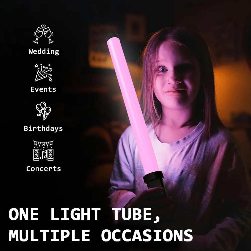 عصا إضاءة للتصوير الفوتوغرافي RGB المحمولة LED عصا إضاءة الفيديو 3000K-8500K 360 °   ألوان 2600 مللي أمبير بطارية قابلة للشحن التحكم عن بعد