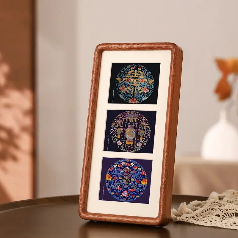 Solid Wood Rounded Corner Triple Frame - Elegant Family Photo Display Frame, Versatile Art Frame for Home Décor